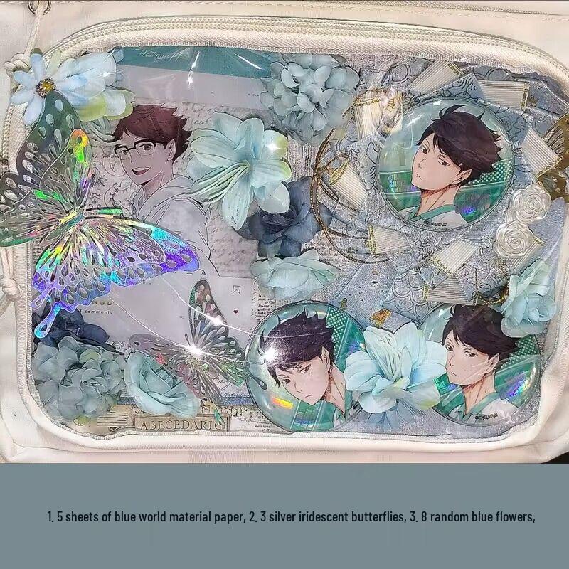 Decoration Filler Material Pack: DIY Handmade Accessories Set with Tanmei Zha Background Paper and Bag