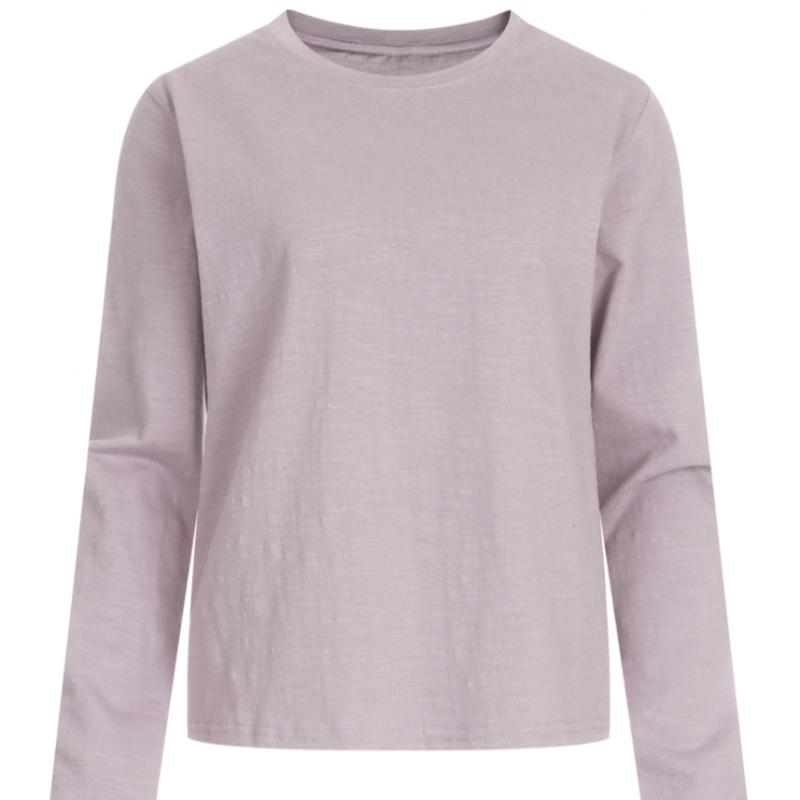 Shop   Women S baSic Slip Semi Crop Daily Long Sleeve T ShirT Pink Dai wSh 1153