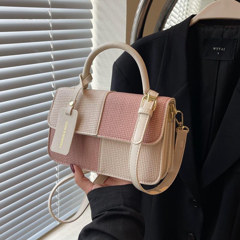 Fashion Color Matching Handbag Women's New Versatile Small Square Bag Messenger Bag