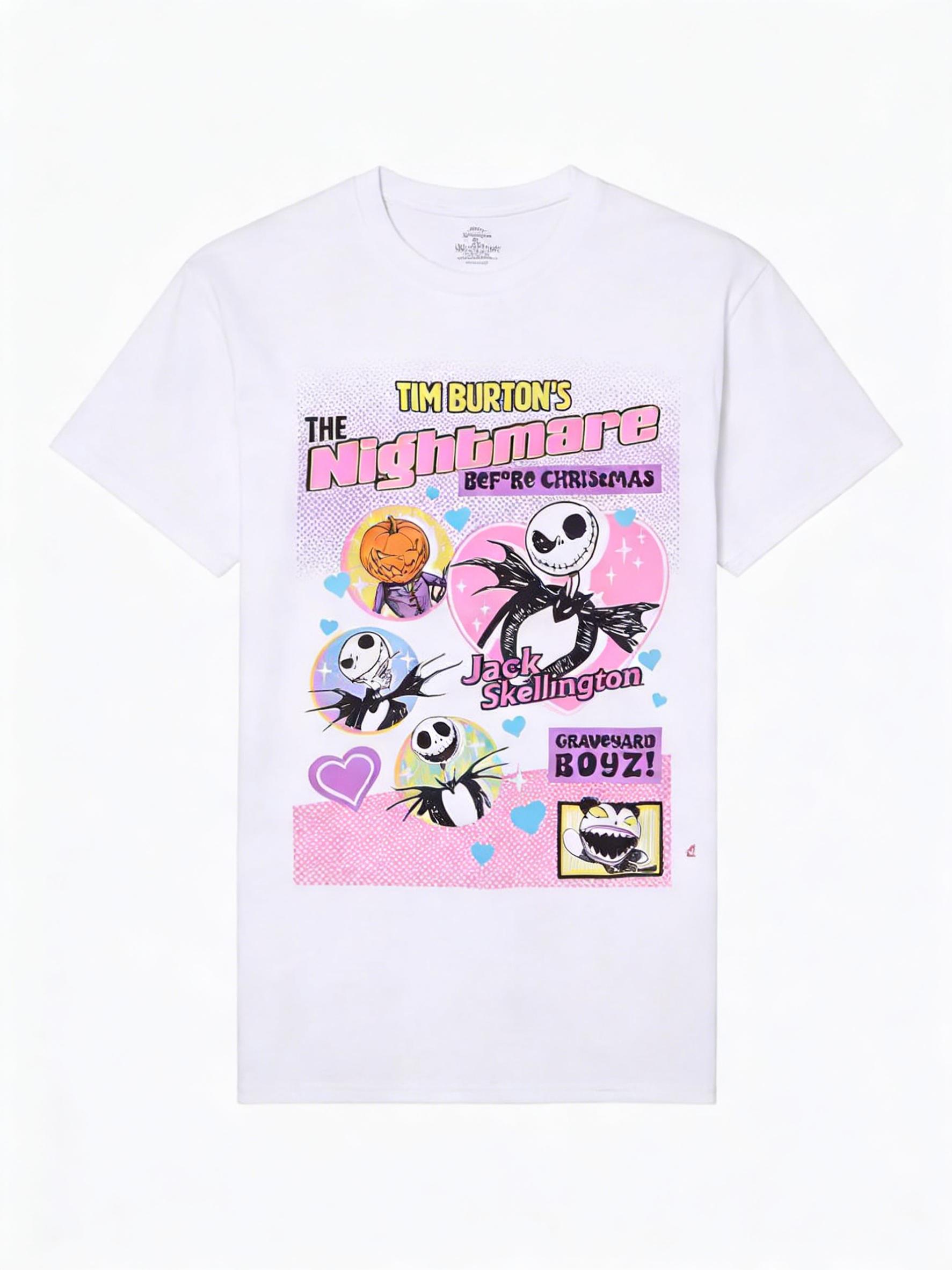 

New Nightmare Before Christmas Jack Magazine Cover High Quality Print Womens Short Sleeve Loose Casual TShirt S