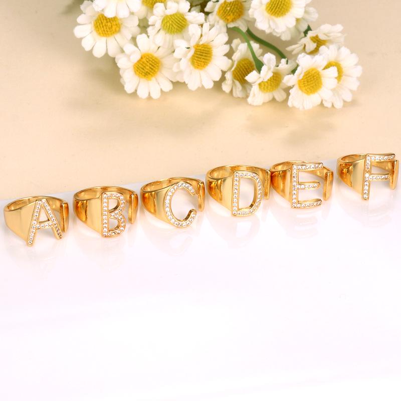 26 English Alphabet Adjustable Women's Fashion Rings