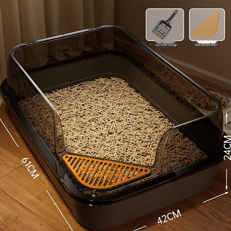 Jumbo Semi-Enclosed Anti-Tracking Cat Litter Box