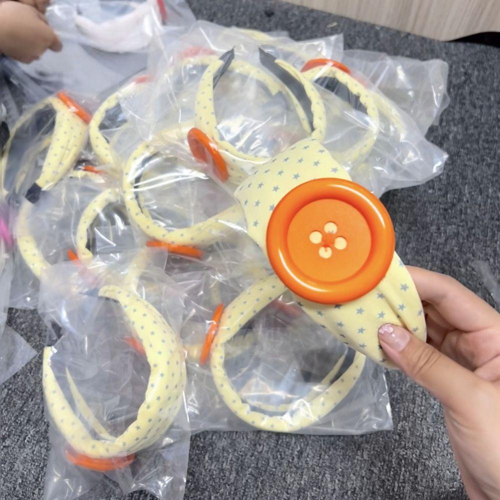 Large Button Button Hairband Colorful Polka Dot Headband New Star Hairband