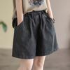 Fashionable Simple Denim Shorts for Women in Summer Thin Korean Style High Waist Loose Wide-leg Five-point Pants