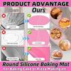 Silicone Baking Mat Cake Mat Silicone Cake Mat Silicone Baking Mat with Measurements for CakeTurntable Stand Non-Stick Heat Resistant Pastry Baking