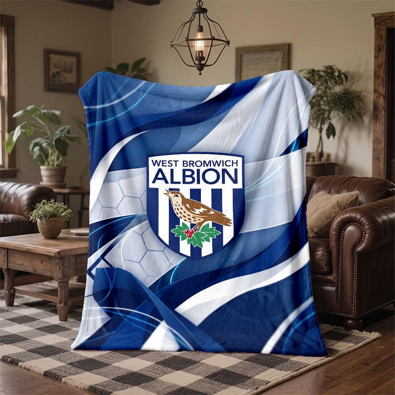 West Bromwich Albion Football Print Flannel Blanket Soft Warm Sofa Bed Throw Blanket For Home Office Bedroom