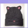Cat Knit Hat For Women Winter Warm Velvet Polyester No Brim Cozy Outdoor Accessory