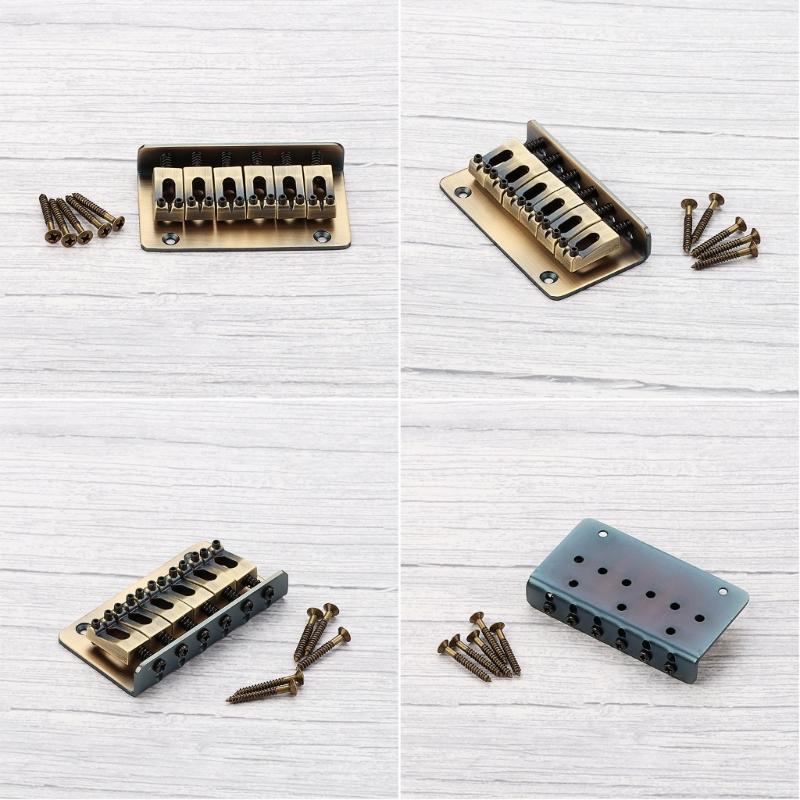 6 String Fixed Bridge Electric Bass Bridge Adjustable String Bass Bridge Bass Hardware Metal Texture for Electric Bass