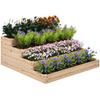 Garden Raised Bed Bottomless 4 Tiers for Herbs Vegetables Fruits Flowers 113 X 113 X 46 Cm Natural Wood
