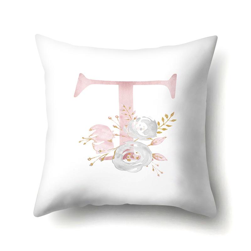 Polyester Pillowcase Automobile Decoration Home 26 English Letter Printing Pillowcase Waist Cushion Cover