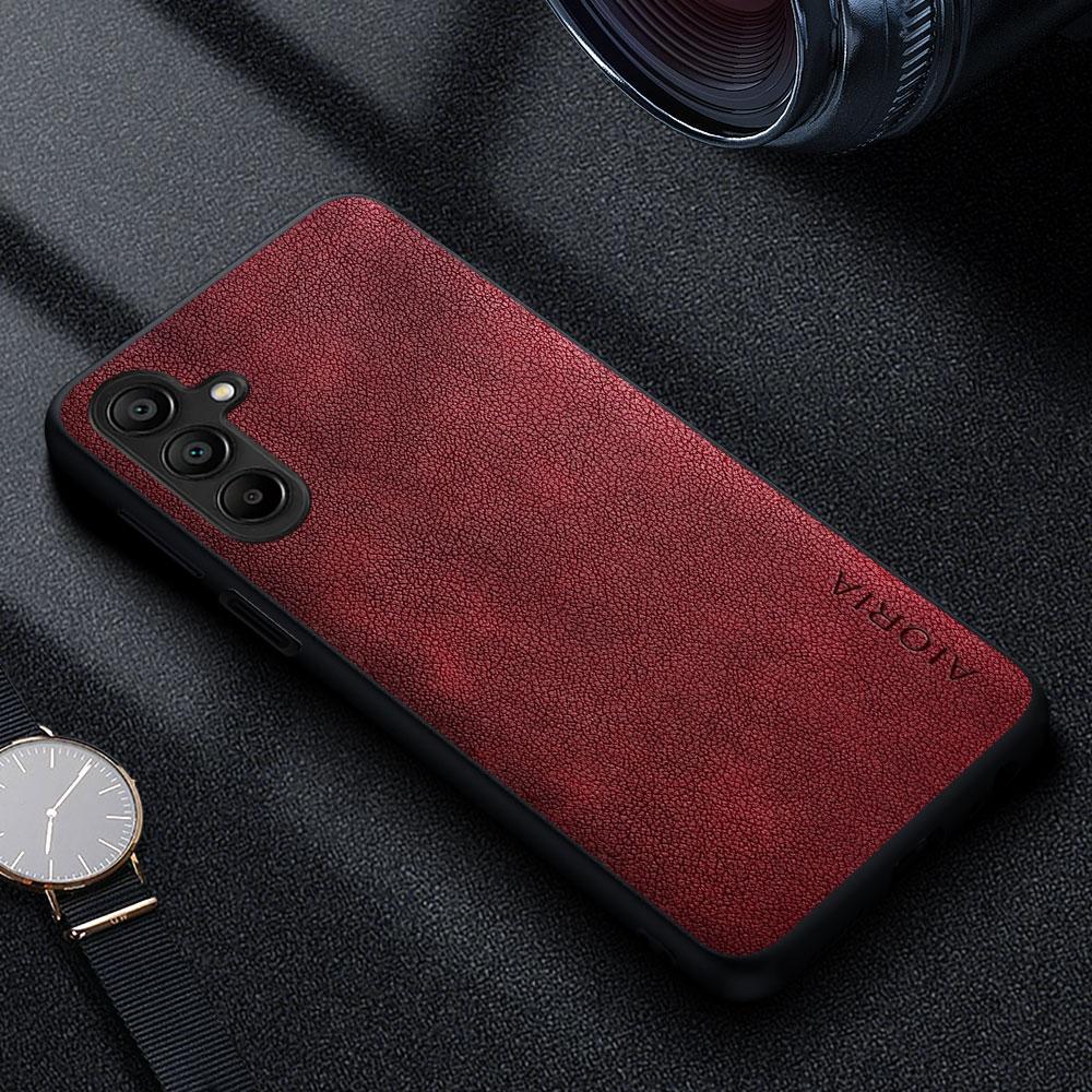 Husa pentru Samsung Galaxy A16 Premium Luxury Husa Telefon din piele Funda Retro Business Style Capa de culoare solida