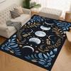 Celestial Moon Phase Mat - Mystic Floral Rug for Living Room, Bedroom & Entryway, Machine Washable Boho Decor Floor Carpet