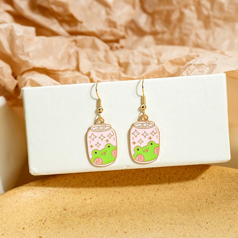 Fresh Cartoon Cute Girl Ear Hook Earrings - Summer Childlike Design