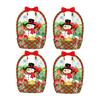 Holiday Treat Bag 2/4/6Pcs Clear Gift for Halloween Christmas, Goodie Candy Bags Packaging with Handle, Resealable Sealed Pouch Party Favors