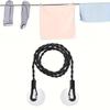 1Pcs Retractable Hanging Rope With Suction Cups & Hooks Elastic Travel Clothesline Convenient Laundry Accessory For Trips
