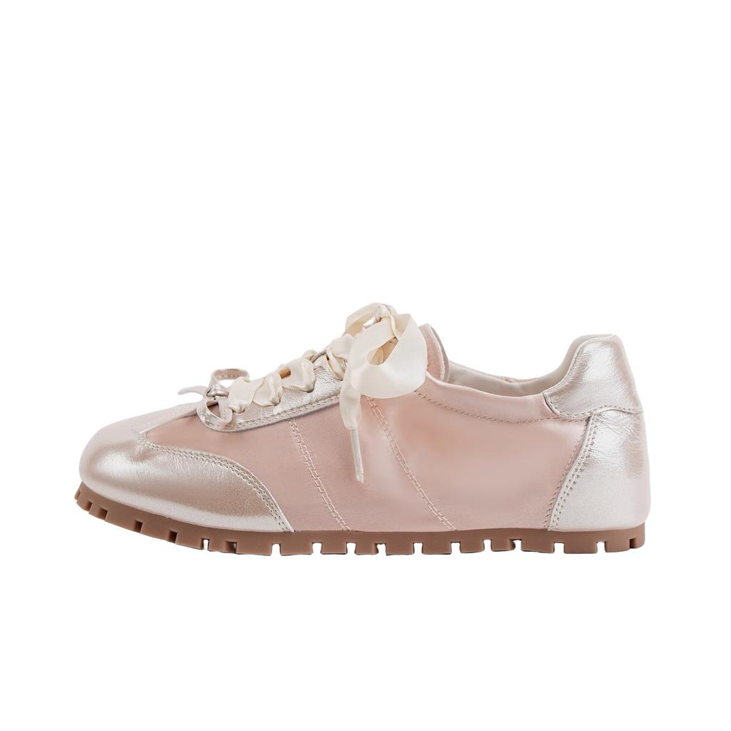 Bow soft sole flat bottom pink ballet shoes casual moral training shoes little white shoes women's 2025 spring and summer new women's shoes