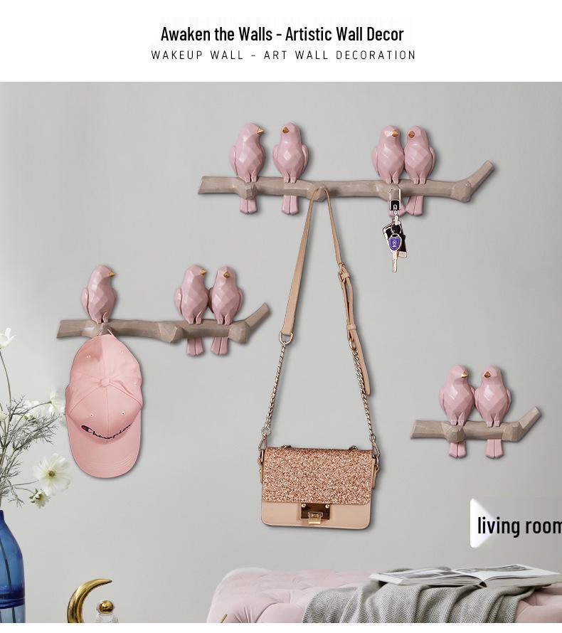 Handcrafted European-Style Small Bird Wall Hook for Keys & Coats