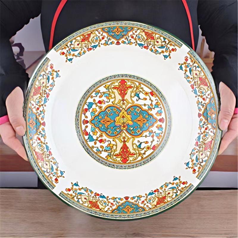 YAHOO Speciale Set Bacinelle Smaltate Thi per Uso Domestico Bacinella per Lavare Verdure Bacinella per Ripieno Ravioli rotonda ape Utensili da Cucina Fatti a Mano