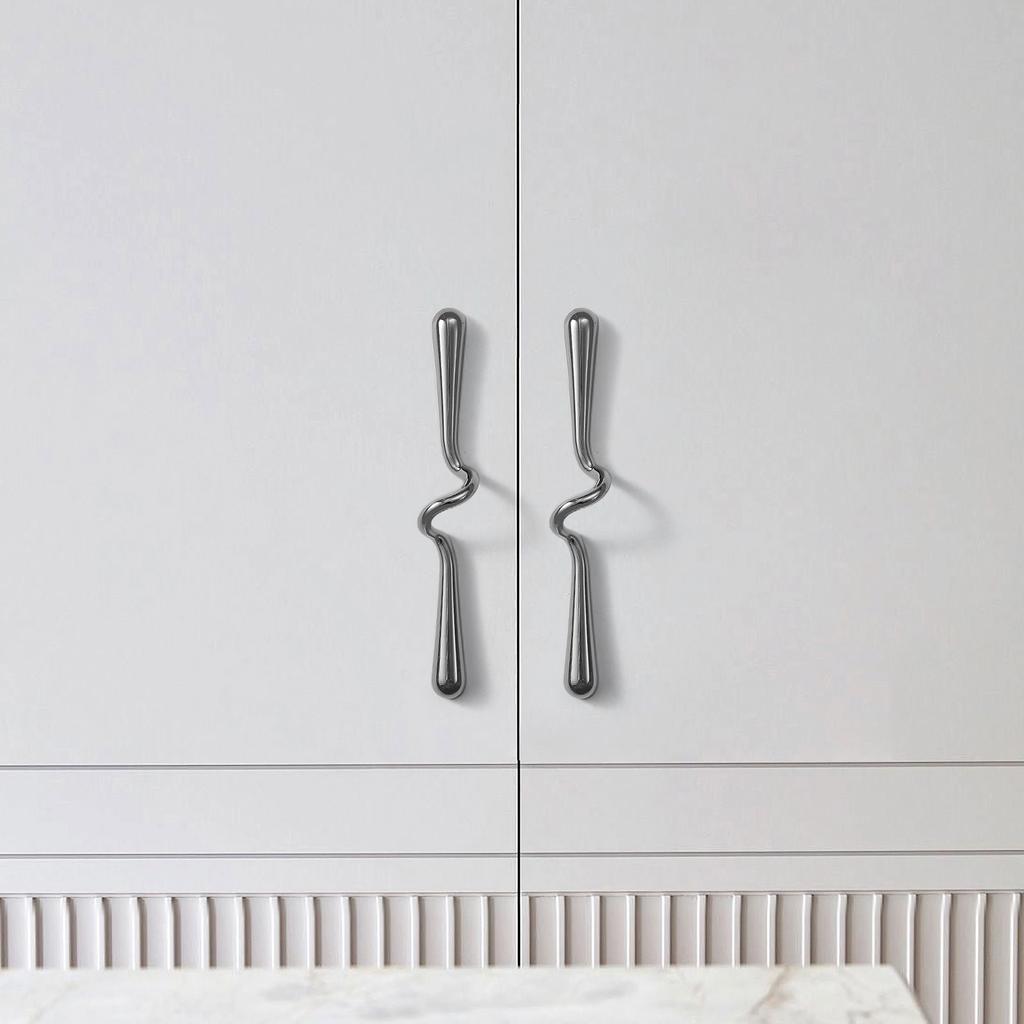 Modern Minimalist Zinc Alloy Gold and Sliver Cabinet Doors Handles Luxury Furniture Drawers Knob Wardrobes Stripes Pull