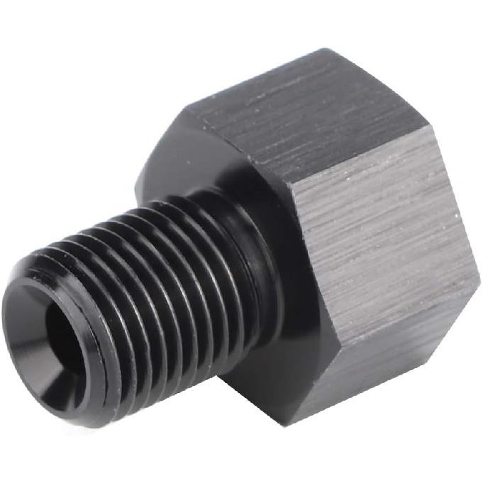 EVGATSAUTO Oil Pressure Gauge Adapter, 1/8in NPT Female to M10x1.0 Male Reducer Oil Pressure Gauge Adapter Replacement Black