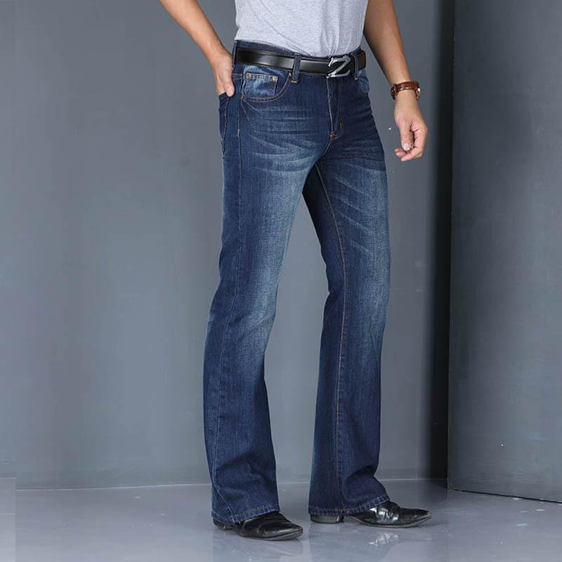 Men's Bell Bottom Wide Leg Jeans Pants