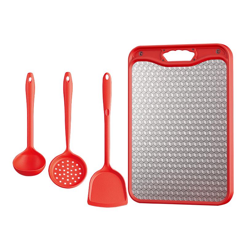 

Ouraibo Oriental Red Rhyme Silicone Utensil Set