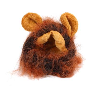 Cat Lion Headgear Decoration Cloth Cute Breathable Pet Lion Wig Lion Mane Costume for Pet Dark Brown