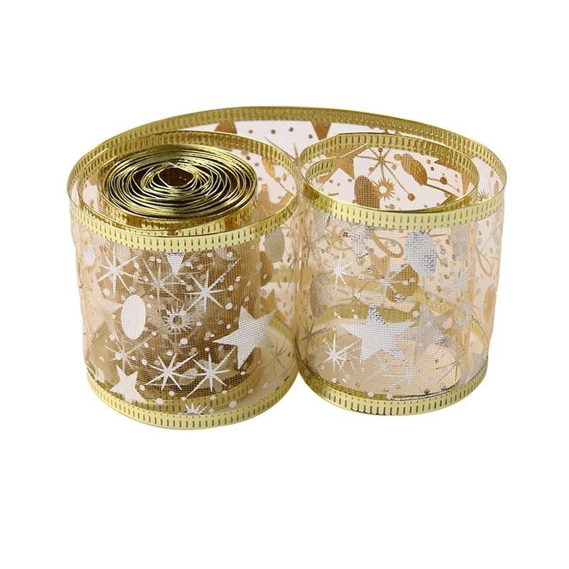 2 Pezzi Nastro Organza Natale DIY Nastri Decorazioni Albero di Natale per Casa Forniture Festa Festiva