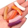 30ks 31x8mm Akrylové zakřivené trubičkové korálky Dvoubarevné korálky ve tvaru bambusové trubičky Ohnutá trubička Volné korálky pro výrobu šperků DIY Náramek Náhrdelník