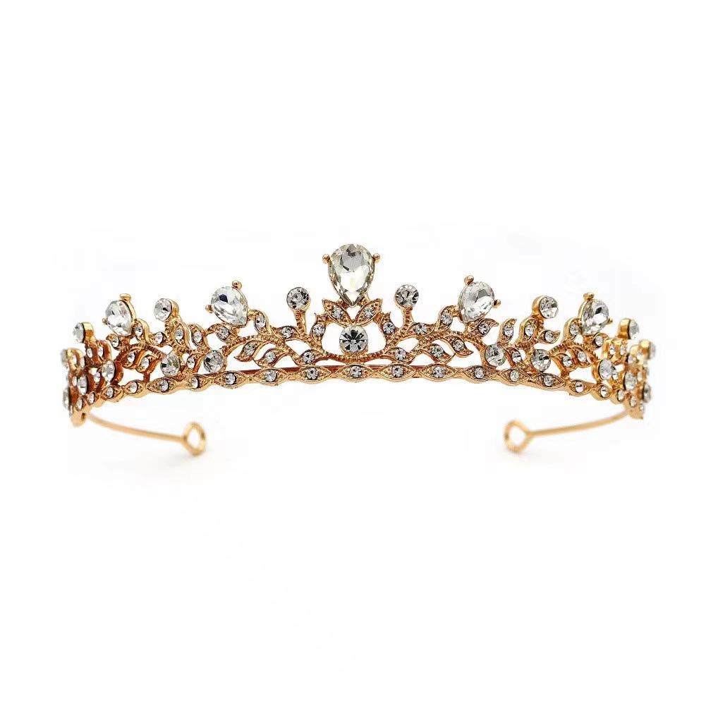 Simple and High-end Exquisite Princess Bride Crown Shiny Micro Paved Zircon Crown Birthday Adult Ceremony Banquet Headdress