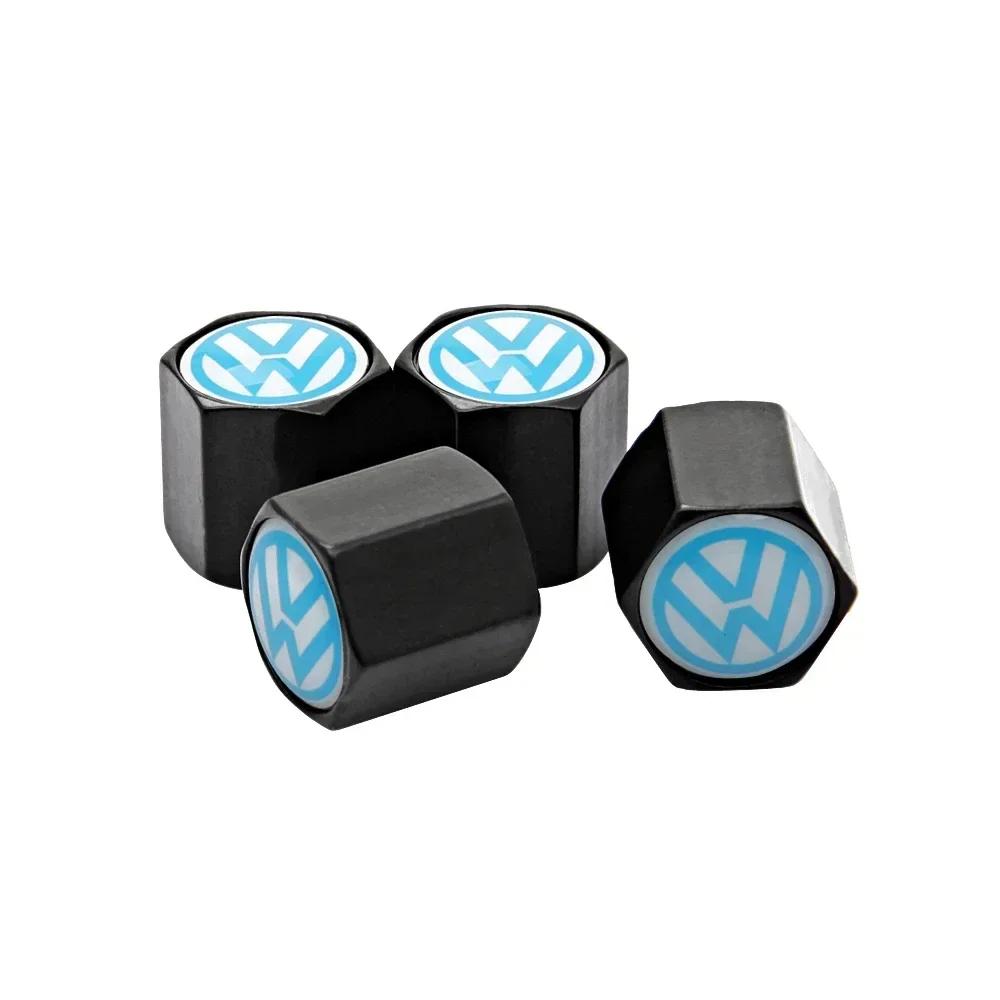 New New 4pcs Car Wheel Tires Valve Caps Tyre Dust Covers For Volkswagen GTI Passat Touareg Tiguan Golf Bora Jetta CC Beetle P