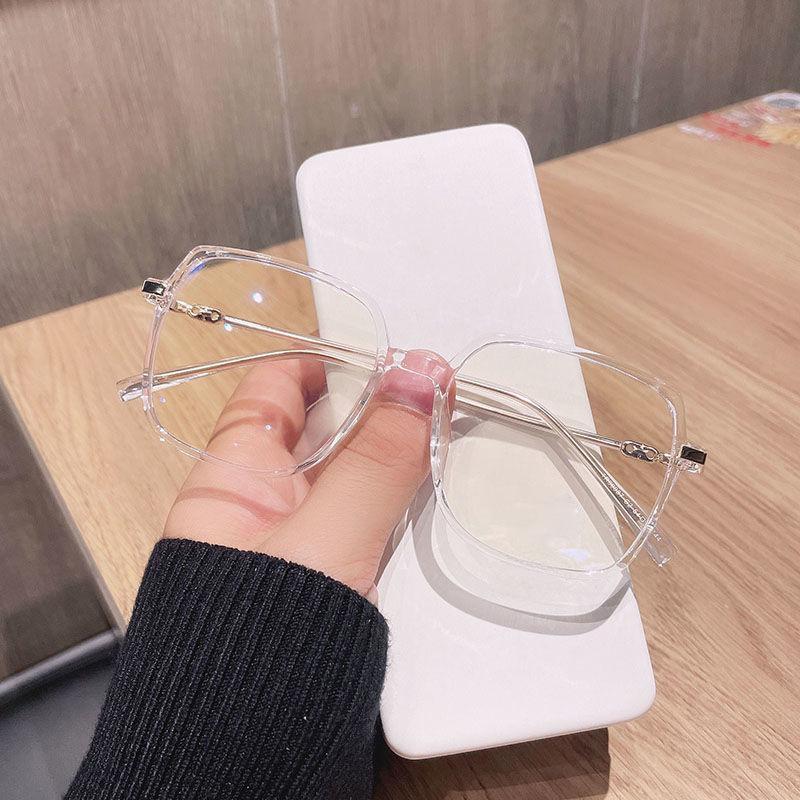 Trendy Korean Anti-Blue Light Matte Square Glasses for Women - Prescription-Compatible