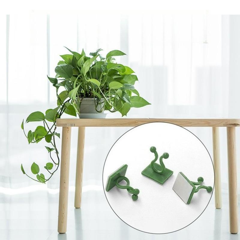 10pcs Creative Hook Green Robe Climbing Wall Vine Fixing Device Hook Data Cable Fixing Device No Drilling