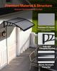 Awnings for Door Entrance, 30 X 39 In, Exterior Front Door Window Awnings with Drainage & ABS Bracket, Rain Snow Sun Protection, Overhang