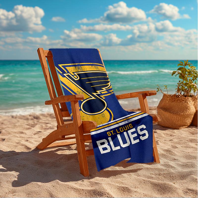 Blues Louis Crest Beach Towel Microfiber Beach Towel, Lightweight and Quick-Dry, for Summer Travel, Swimming Pool Fan Birthday Gift
