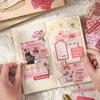 50pcs Distant Travel Words Retro English Text Stickers Aesthetic Phrase Label Decals for DIY Journal Scrapbook Collage