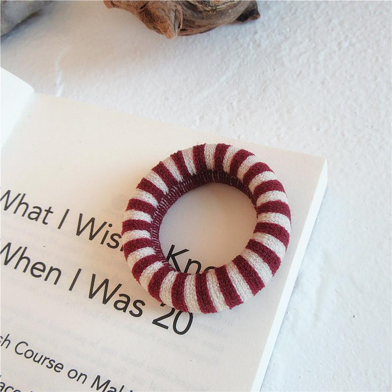 

Резинка для волос Retro Stripes High Elastic - бережно относится к волосам вино красного