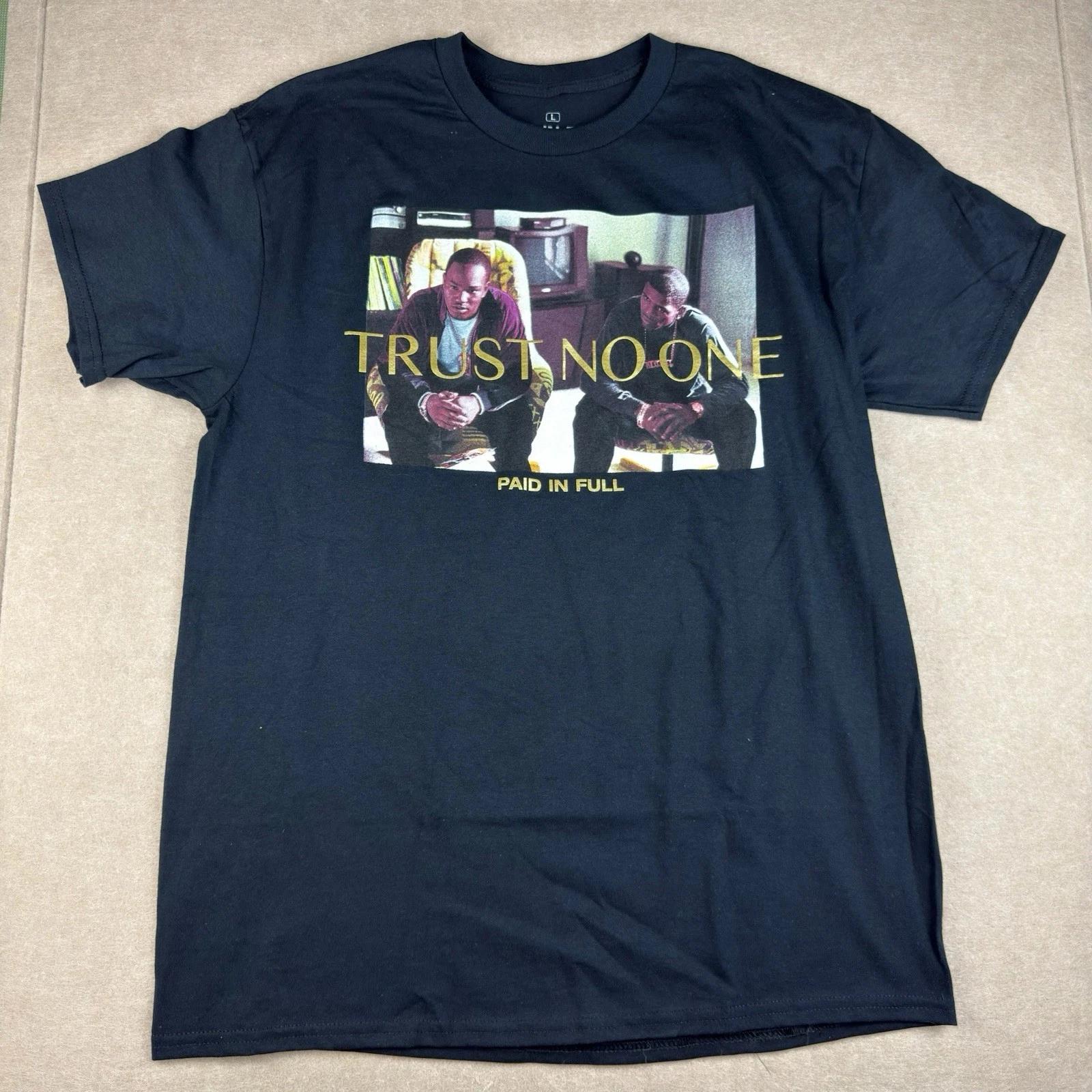 Ripple Junction Shirt Men L Black Paid In Full Trust No One Movie Grapgic Tee 2XL