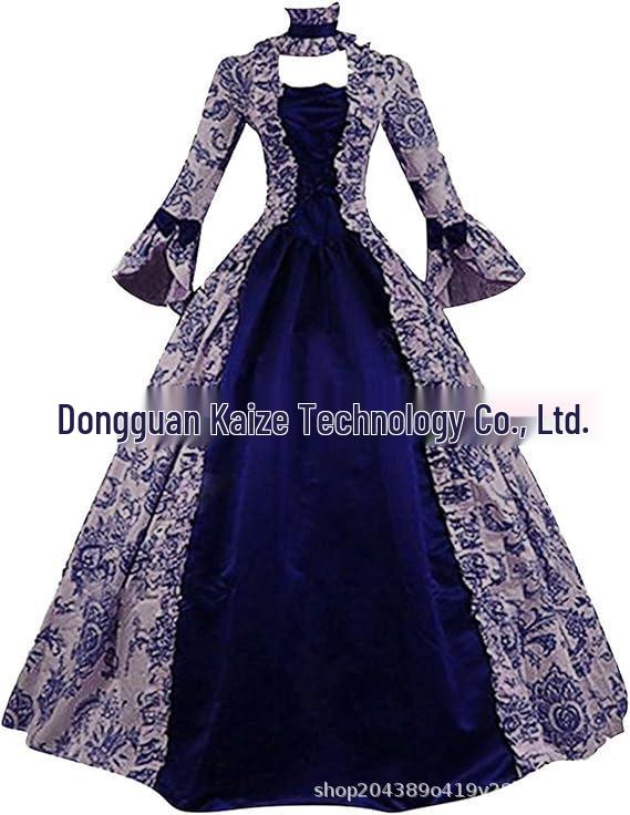 6-farbiges viktorianisch-gotisches Prinzessinnen-Ballkleid Kostüm für Halloween
