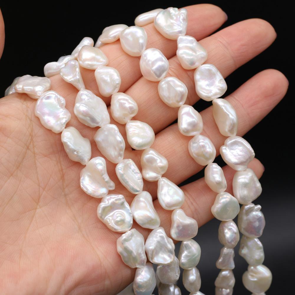 1String, Baroque Pearls, White Natural Regenerated Pearl Beads, 9-10 Mm, for DIY Necklace Bracelet Accessories, Jewelry Making, 36cm
