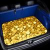 1Pcs Golden Coin Car Trunk Mat Anti Slip Cargo Liner Waterproof Rear Storage Protector Floor Mat SUV Sedan Decor