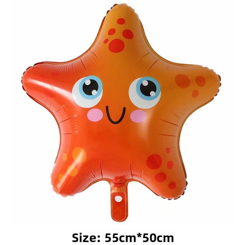 Baloane din folie de aluminiu cu desene animate cu animale marine în versiune Q, Crabi, Căluți de mare, Caracatițe, Pești balon, Stele de mare, Baloane pentru decorațiuni de petrecere