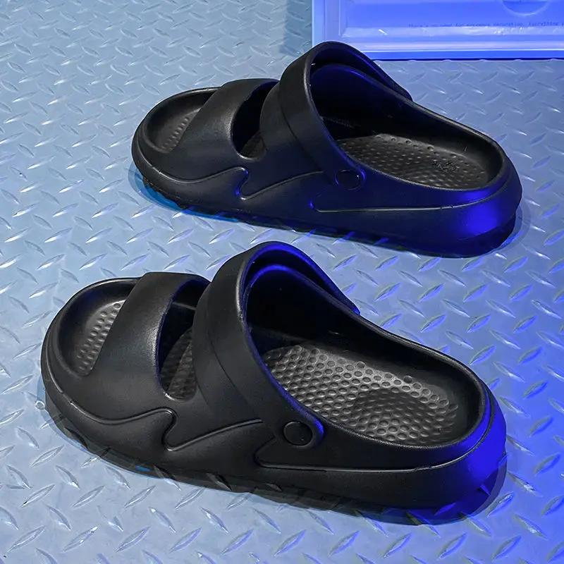 Fashion Anti-slip Slippers for Men Outdoor Beach Shoes Mascullino Fun 2025 Style Fashion Summer Sale Y2k Clappers Elegant Sandals Man