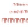 24Pcs Glossy Press on Toenails for Women, Short Square Stick-on Fake Nails, Removable Reusable Glue on False Toe Nails