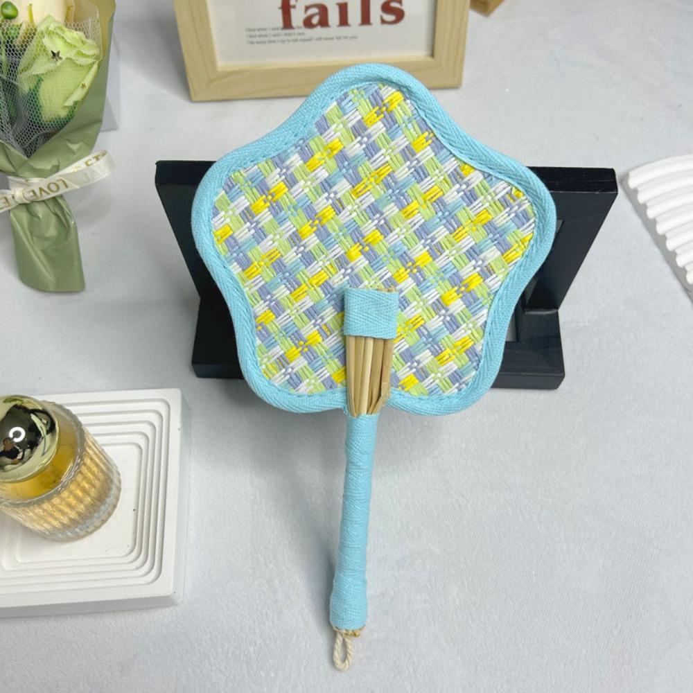Colourful Weaving Fan Hand-cranked Craft Fan Portable Handheld Fan  Home Decor