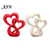 Couples Gift Decoration Intertwined Hearts Figurine, 3D Printed Love Statue, Table Eternal Togetherness Centerpiece Sculpture for Living Room Wedding