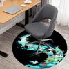 1pc Chinese Style Birds Round Chair mat office Area Rug - Non-Slip, Floor Mat for Office, Bedroom, and Indoor Decor p127047