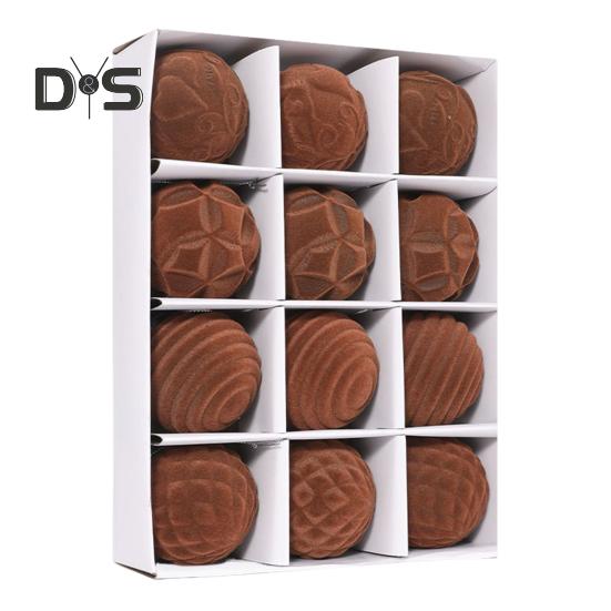 12 ks sametové vánoční koule 2,36 palcové koule na zavěšení na stromeček nerozbitné vánoční koule na svatbu