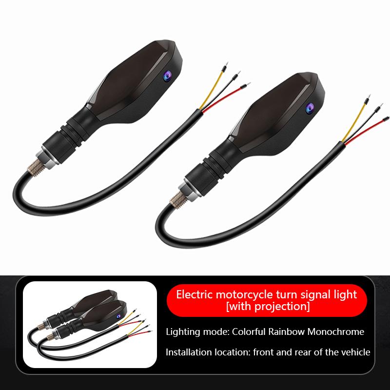 

2шт универсальные светодиодные лампы указателя поворота для мотоцикла, цветная проекционная лампа, последовательные мигающие индикаторы, ходовые огни