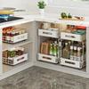 1-2pcs Pull-Out Kitchen Cabinet Storage Basket Condiment Holder Multifunctional Drawer Rack for Household Cabinet Organizing